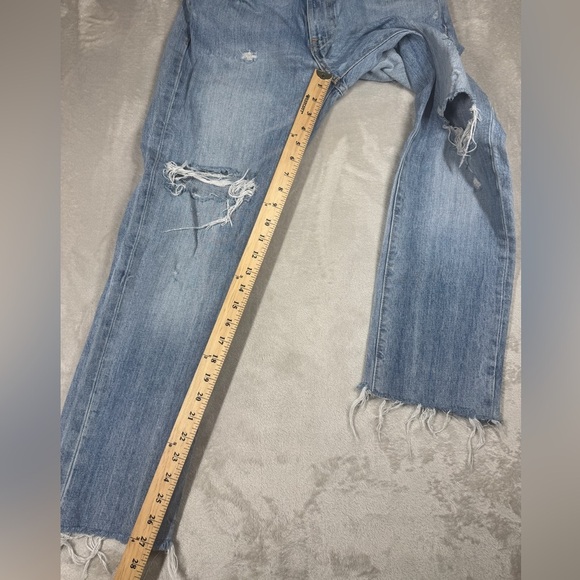 Levi’s Men’s Slim Fit Distressed 100% Cotton Zipper Fly Raw Hem Blue Jeans 33 - Picture 6 of 16